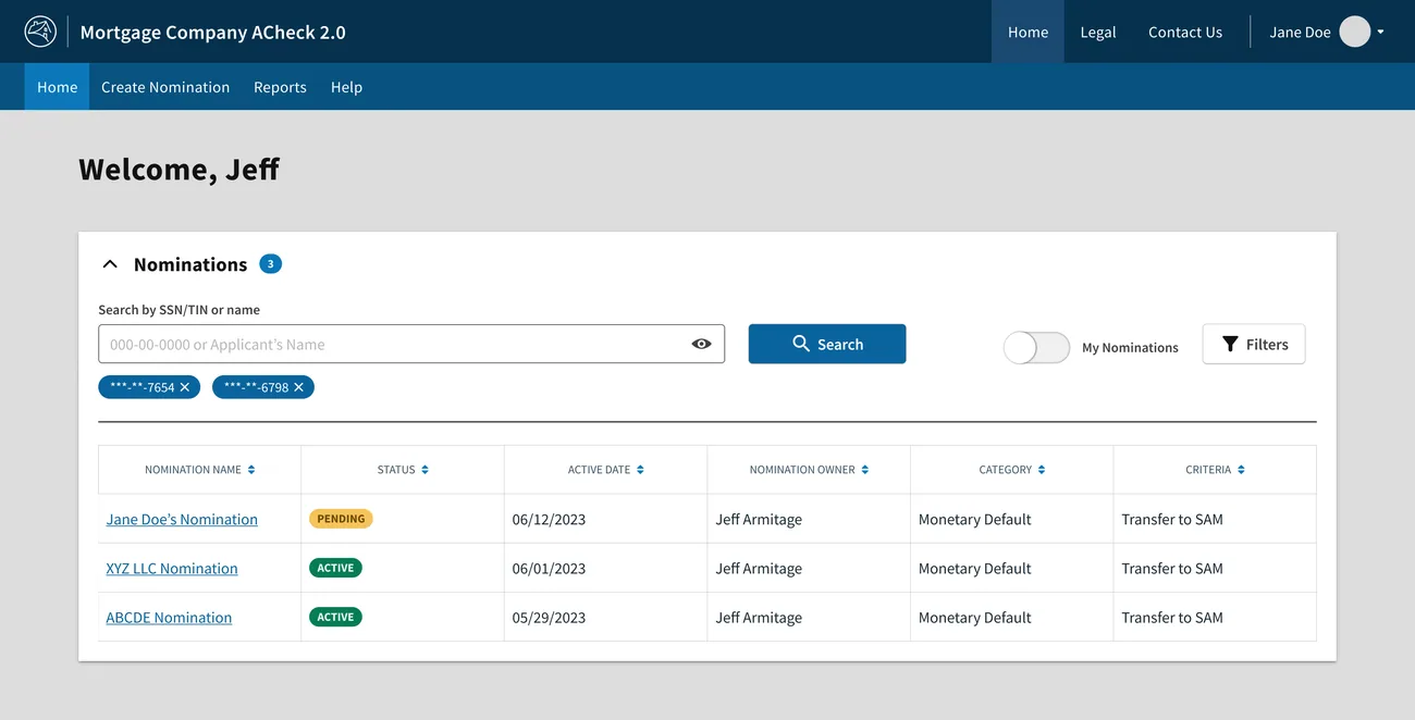 High-fidelity ACheck interface